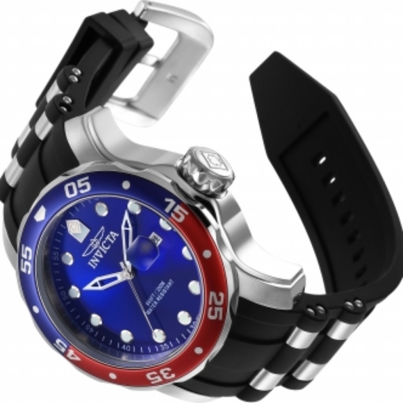***SOLD*** Invicta Pro Diver Quartz Blue Dial Pepsi Bezel Men's Watch - Picture 2 of 5